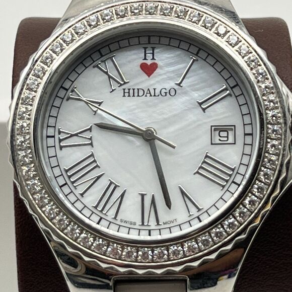 HILDAGO Watch, Ceramic-Stainless Steel-Diamonique CZ Bezel-Mother of Pearl Dial main image 9